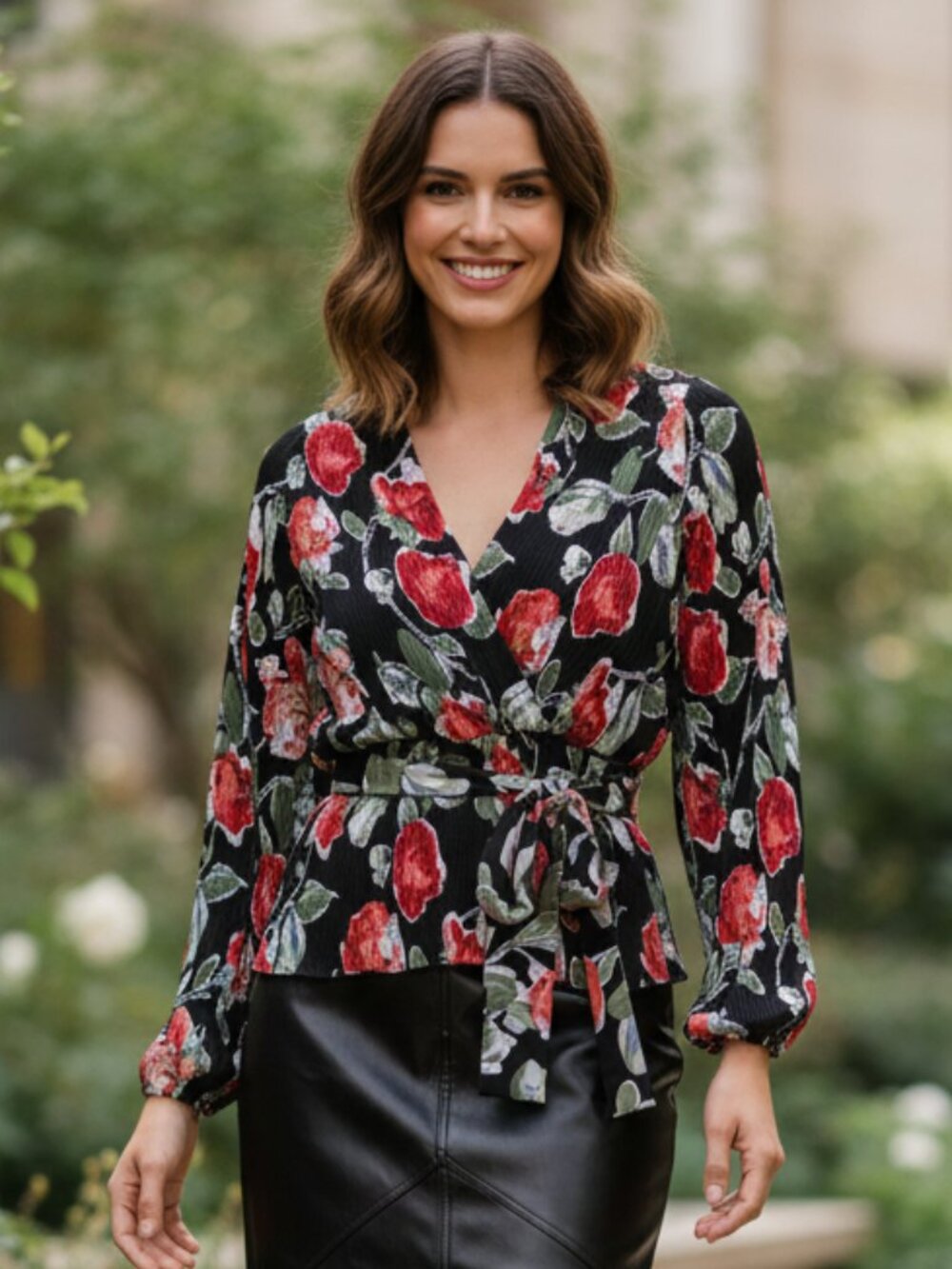 Petal & Pup Minelli Pleat Blouse Black XS Long Sleeve Flowy Top Repaired